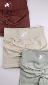 Clay Scrunch Shorts - Copper Brown